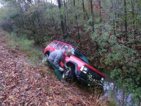 Jeep In Ditch