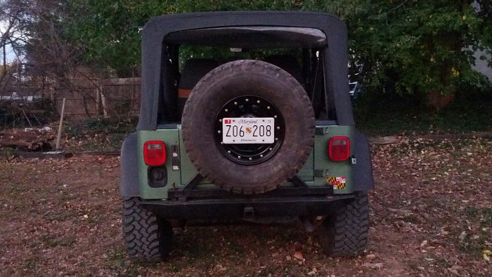 And Now For Something Completely Different - Clown's YJ Build-20131110-spare-tire-rear.jpg