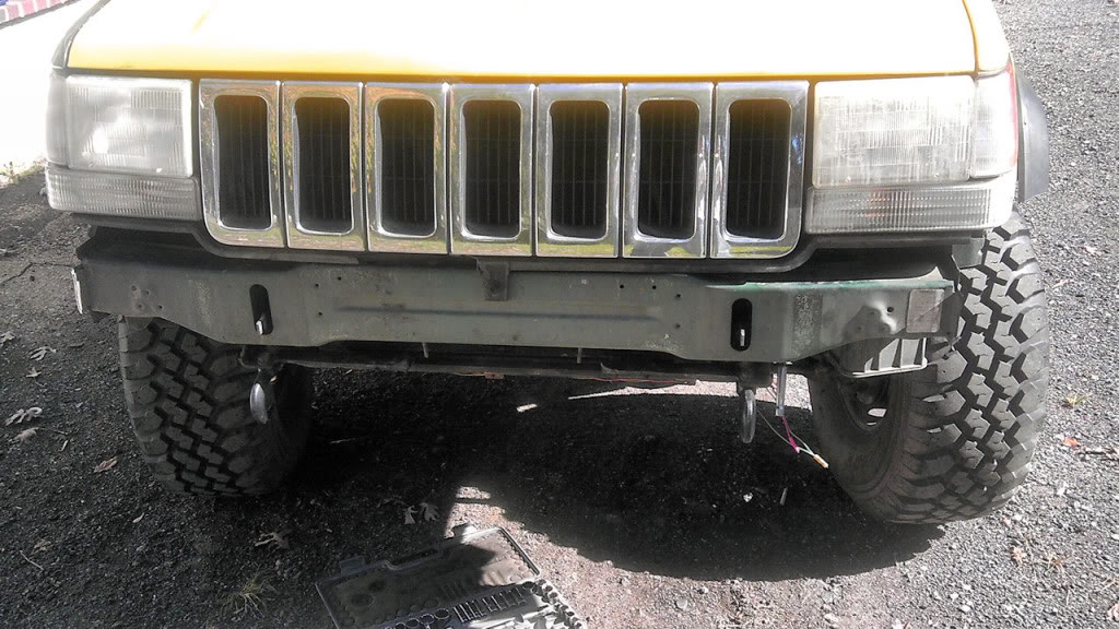 98 ZJ front winch bumper build.